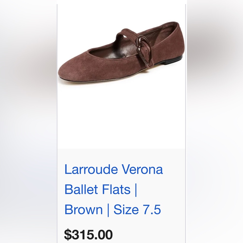 Larroude Chocolate Brown Suede Flats - Picture 7 of 7